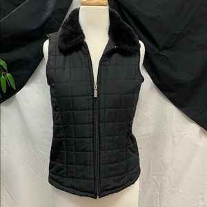 Jame Ashley Vest with Faux Fur Collar